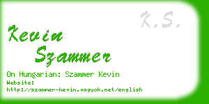 kevin szammer business card